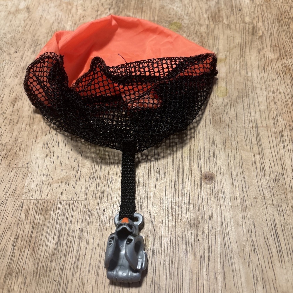 Fisher Price Parachute Orange Black Action Figure Accessory Skydiving Toy
